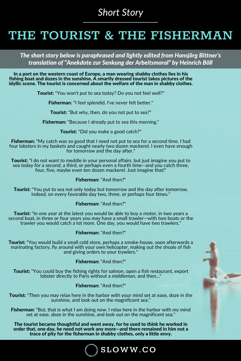Tourist and Fisherman Short Story Infographic