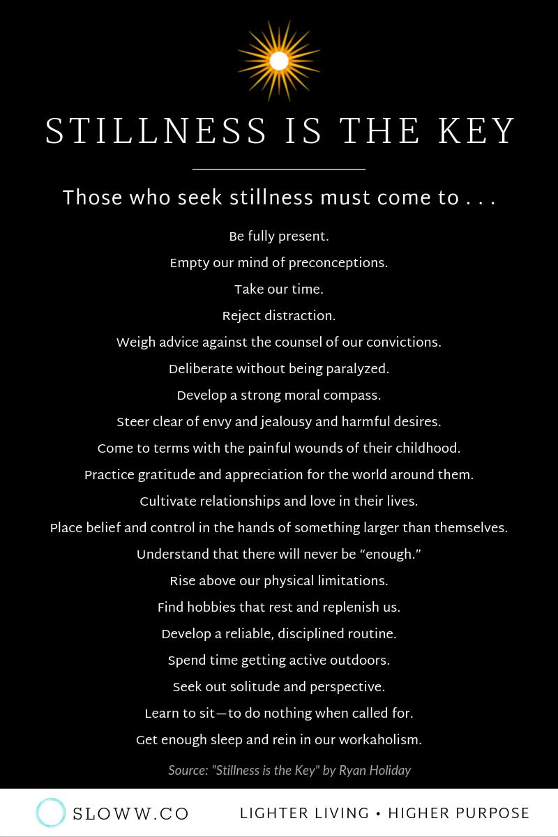 Sloww Stillness is the Key Seeking Infographic