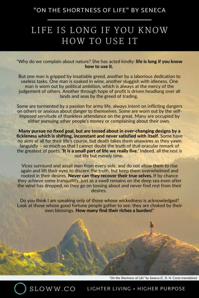 Seneca On the Shortness of Life Life is Long Quote