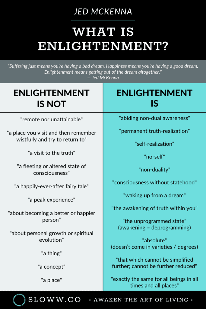 Sloww Jed McKenna Enlightenment Infographic