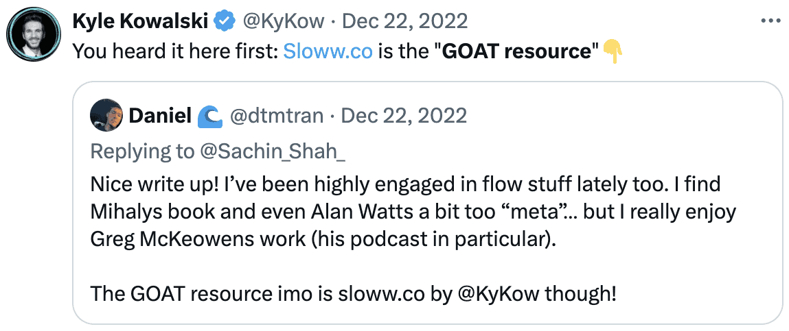 Sloww GOAT Resource
